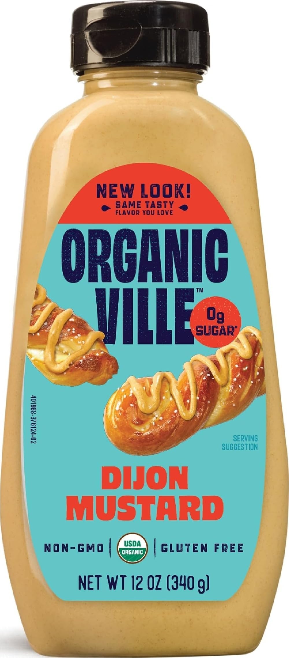 Organicville Dijon Mustard - Mustard Dijon Organic, Dijion Mustard, Vegan, Gluten Free, Paleo, Whole 30, USDA Organic, Non-GMO, Keto Mustard, Dijon Mustard Gluten Free - 12 Oz | Organic Dijon mustard for sandwiches burgers marinades dressings dipping sauces and everyday cooking with smooth bold flavor.