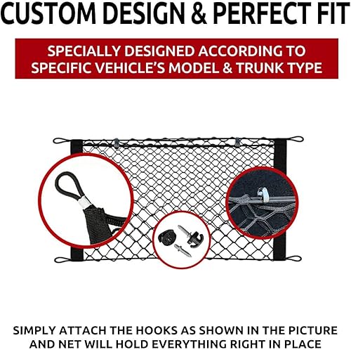 Miniatura 3 de Red de carga elástica para maletero estilo sobre para Chevrolet Camaro 2016-2024  Organizadores de maletero premium y almacenamiento  Red de