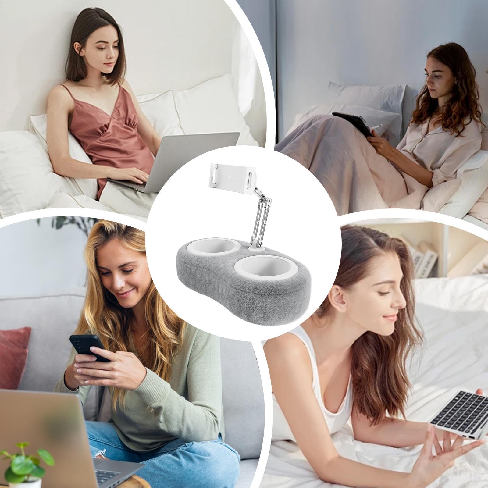 Generisch Supporto per telefono con cuscino, supporto per tablet | supporto rimovibile, supporto flessibile per tablet per leggere e guardare video