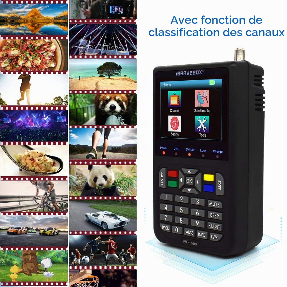 Détecteur de Satellite numérique, Compteur de Satellite, détecteur de Satellite LCD, Compteur de Signal Satellite numérique, détecteur de Satellite avec écran numérique LCD de 3,5 Pouces