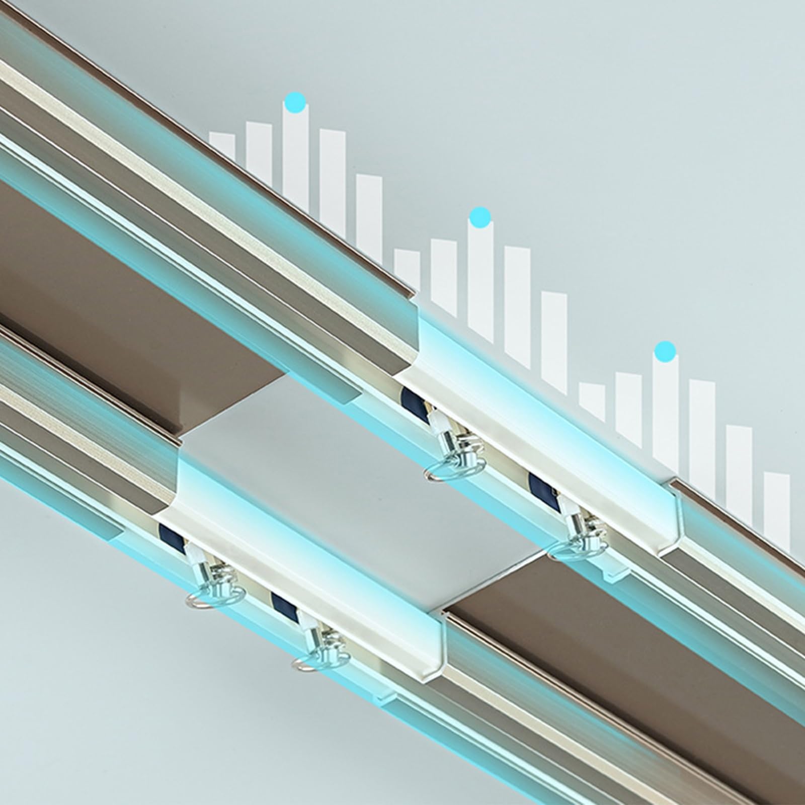 Deckengardinenschiene, 5 Meter Gardinenschiene, Vorhangschiene 2 Läufig, Für Müheloses Gleiten, Ideal Für Duschfenster, Wohnmobil-Raumteiler, Privatsphäre Und Heimdekoration(White,5.8m(19ft))