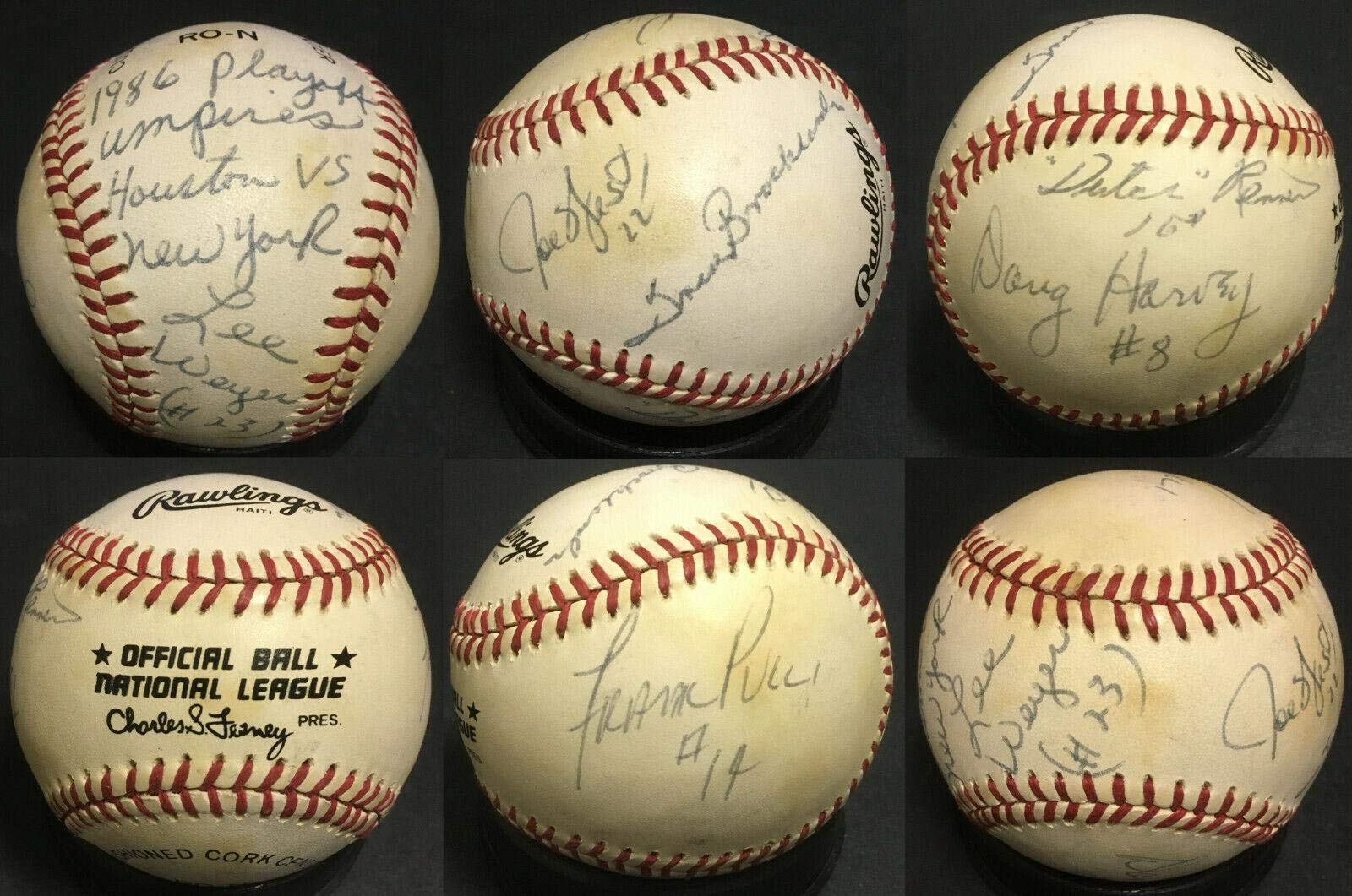 1986 NLCS Umpires Mets vs Astros signed INS NL baseball 6 auto Lee Weyer  COA - Autographed Baseballs at Amazon's Sports Collectibles Store