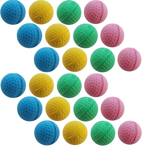 Miniatura 9 de YnFag Pelotas de fútbol de espuma, juguetes para gatos de interior (12 bolas de color individuales)
