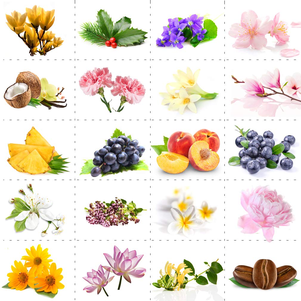 100% reines Neroli Ätherisches Öl Set für Diffusoren,e Carnation ätherisches Öl-Set für Luftbefeuchter,20x10ml Aromatherapie-violette ätherische Öle Set-Pfingstrosenöle...für zu Hause