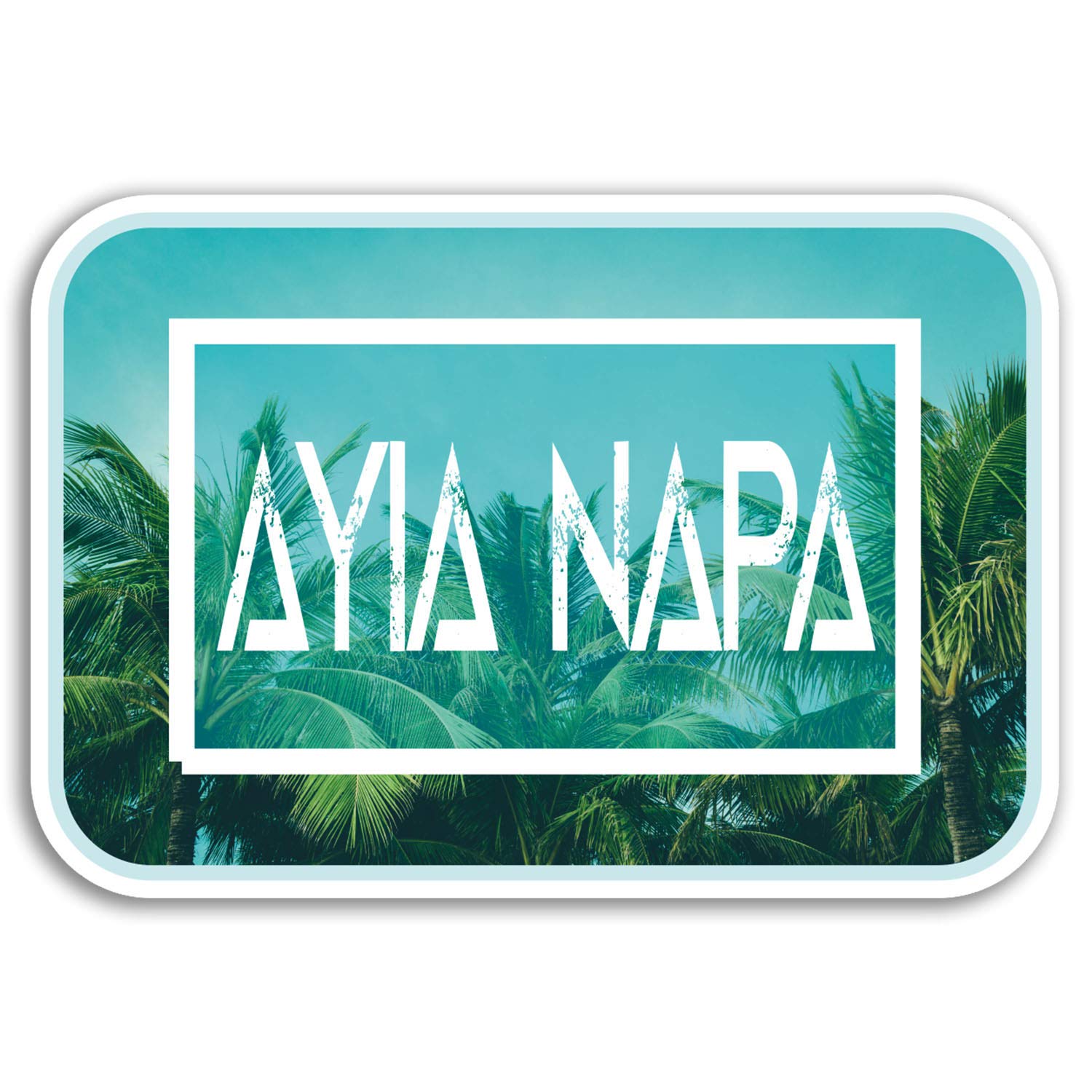 Destination Vinyl Ltd Multi 2 X 10Cm Ayia Napa Vinyl Stickers - Cyprus Travel Sticker Laptop Luggage #18689 (10Cm Wide)