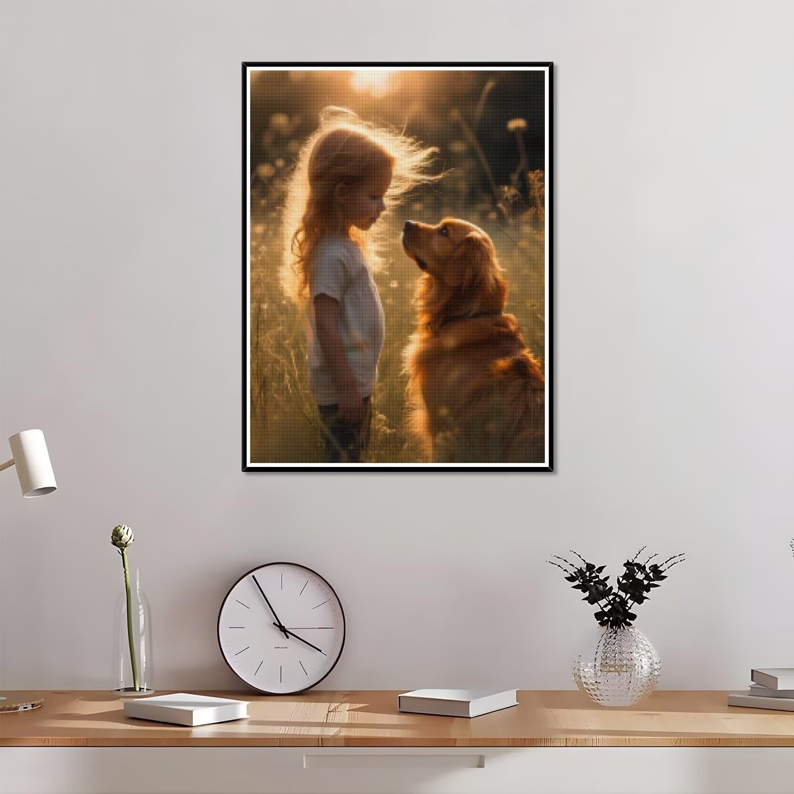 Diamond Painting Personalizzato, 5D DIY Diamond Painting Kit Completo Personalizzato, Kit per Pittura Diamante Personalizzati Con Foto, Mosaico Personalizzata Regalo per Arte Domestica 60x110cm L-32