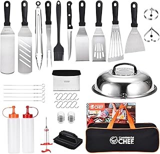 Commercial Chef Blackstone Griddle Accessories Kit - Flat Top Grill Accessories - Griddle Tools Utensils - for Breakfast Hibachi and Camp Chef Griddle - with Chef Spatula Set and Cleaning Kit - 36 PCS