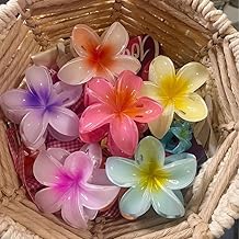 Large Flower Hair Claw Clips for Women & Girls | Strong Grip Durable Hair Clutchers for Thin & Thick Hair | Tropical Beach Style Hair Accessories for Buns & Ponytails | Multicolor Pack of 4