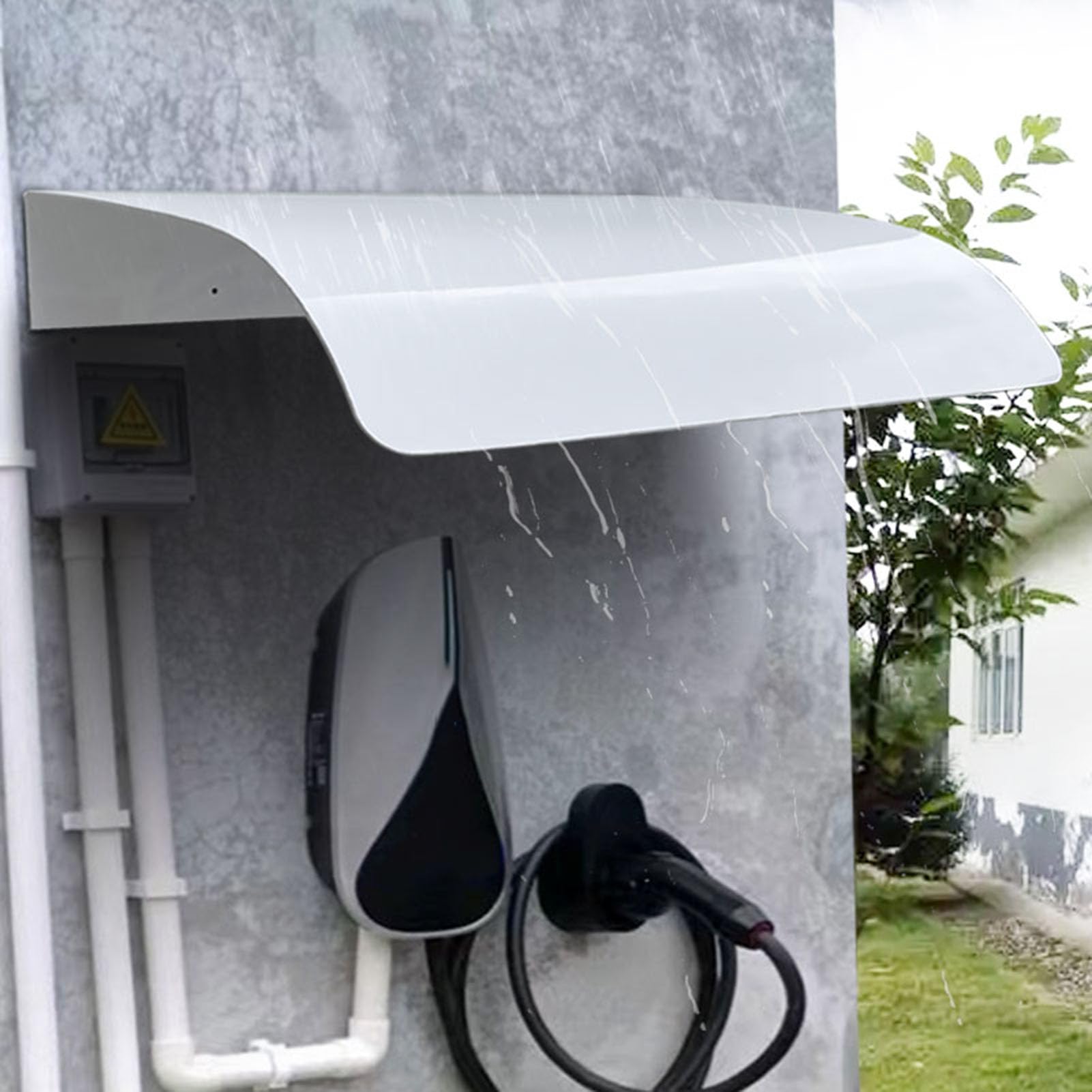Wetterfeste Abdeckung für Ladestationen von Elektrofahrzeugen, Schutzdach für Ladestationen von Elektrofahrzeugen, Steckdosenschutz für Wandmontage, wasserdichte Abdeckung für Ladeanschlüsse