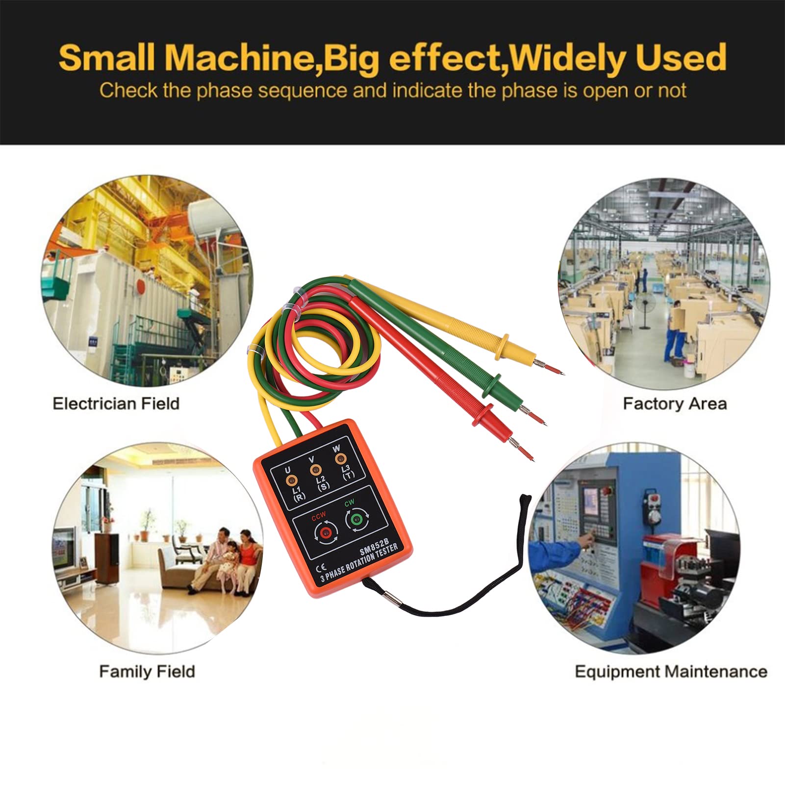 Amazon.co.jp: Qudai フェーズテスター ポータブル三相回転