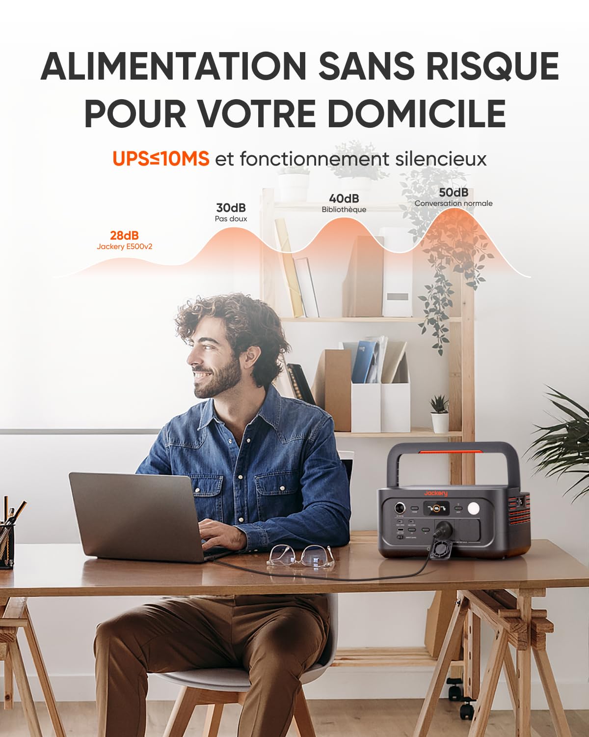 Jackery Explorer 500v2 Station Électrique Portable, 512Wh/500W Batterie LFP (Max 1000W), UPS≤10ms, 2 CA & 2 PD USB-C, Charge Complète en 1.3h, Générateur Solaire pour Camping, Camping-car et Urgence