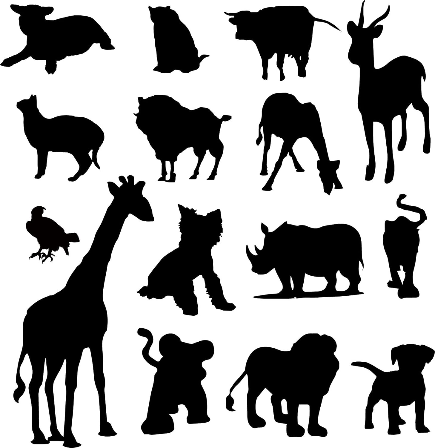 Baby Animals Black and White Wall Decals Wall Stickers Peel