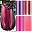 20 Pcs Colored Clip in Hair Extensions 20 Inch Long Straight Party Highlights Synthetic Hairpieces for Women Kids Girls(Red, Rose Red, Pink, Purple)