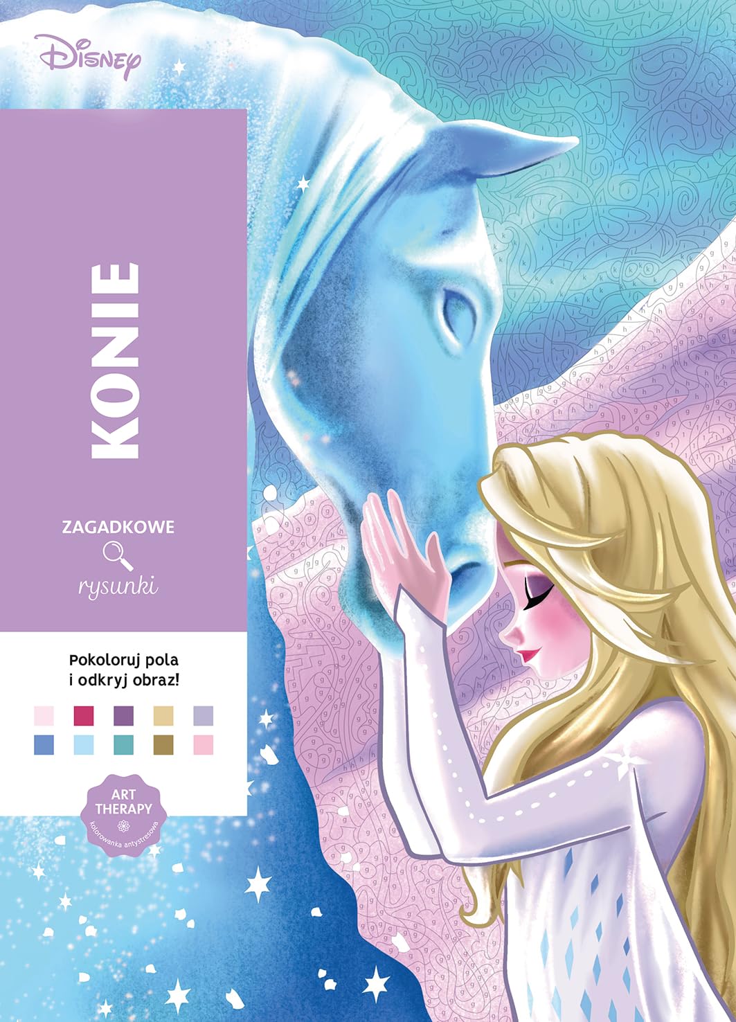 Art therapy Kolorowanka antystresowa Disney Konie Zagadkowe rysunki