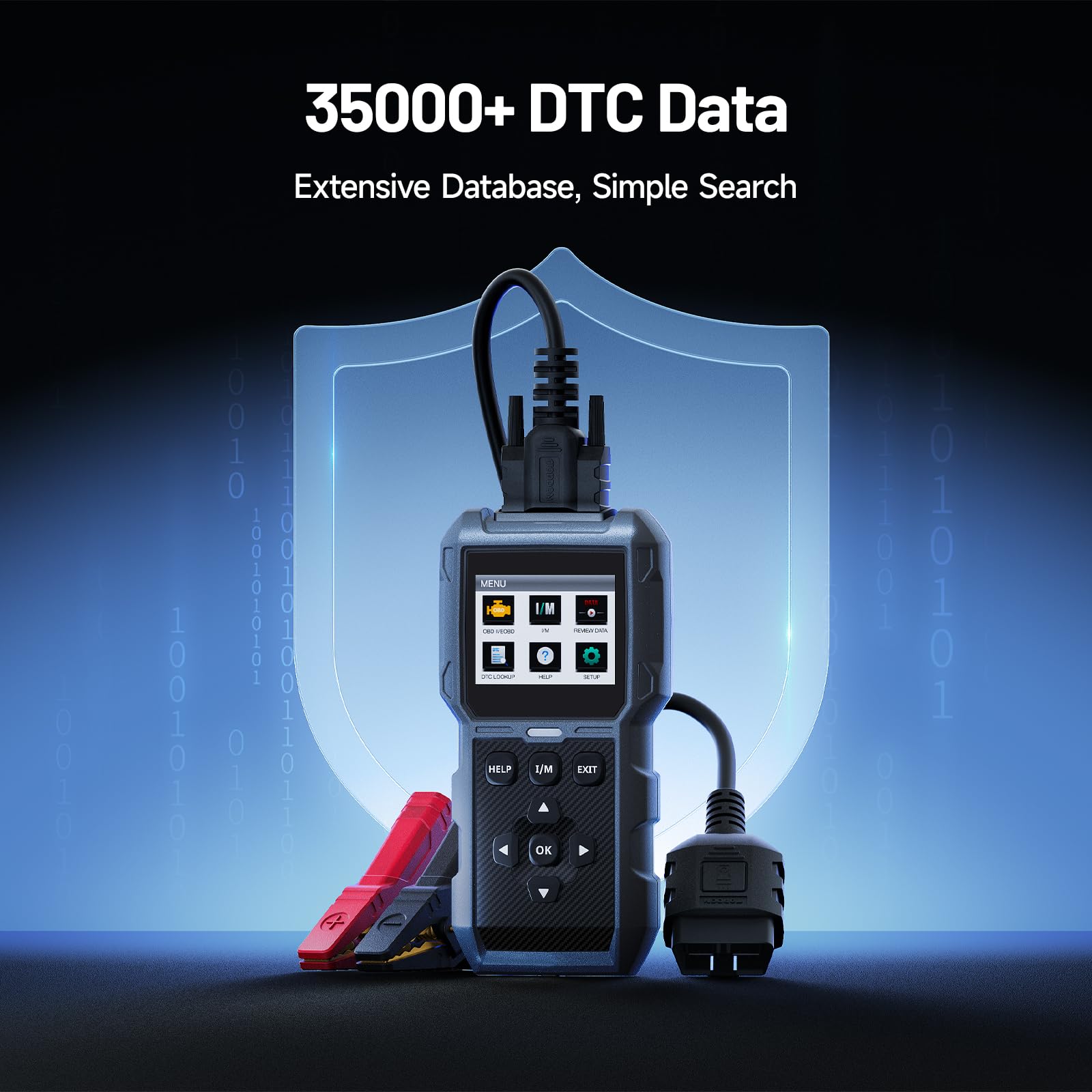 TOPDON AL500B Lecteur de Codes OBD2 avec Fonctions OBD2 complètes et testeur de Batterie, Tests de Batterie 12 V, Tests de démarrage et de Charge 12 V / 24 V, Mise à Jour Gratuite du Logiciel