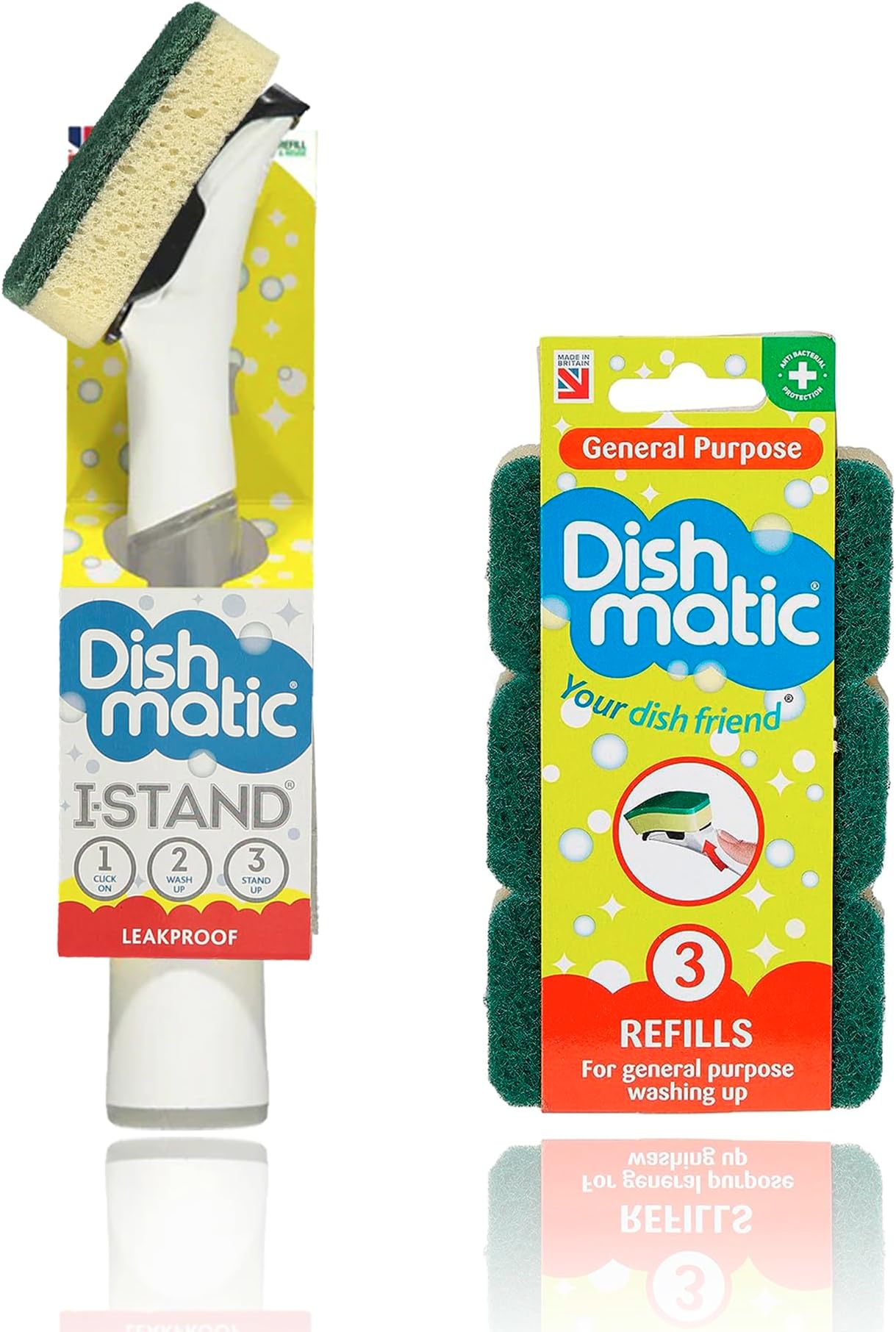 3 x Dishmatic Washing Up Brushes with Heavy Duty Sponge Amazon.co.uk