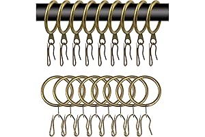 40 Pcs Pinch Pleat Curtain Rings & Hooks for Smooth and Effortless Curtain Management