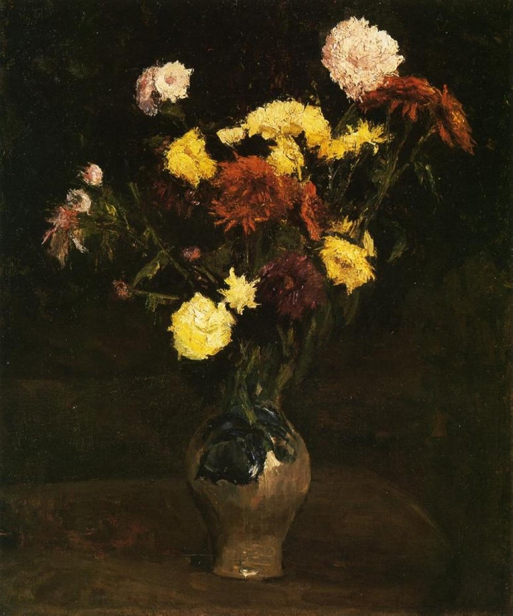 Cuadro Vincent Van Gogh de cesta de flores para decorar tu salón con marco negro
