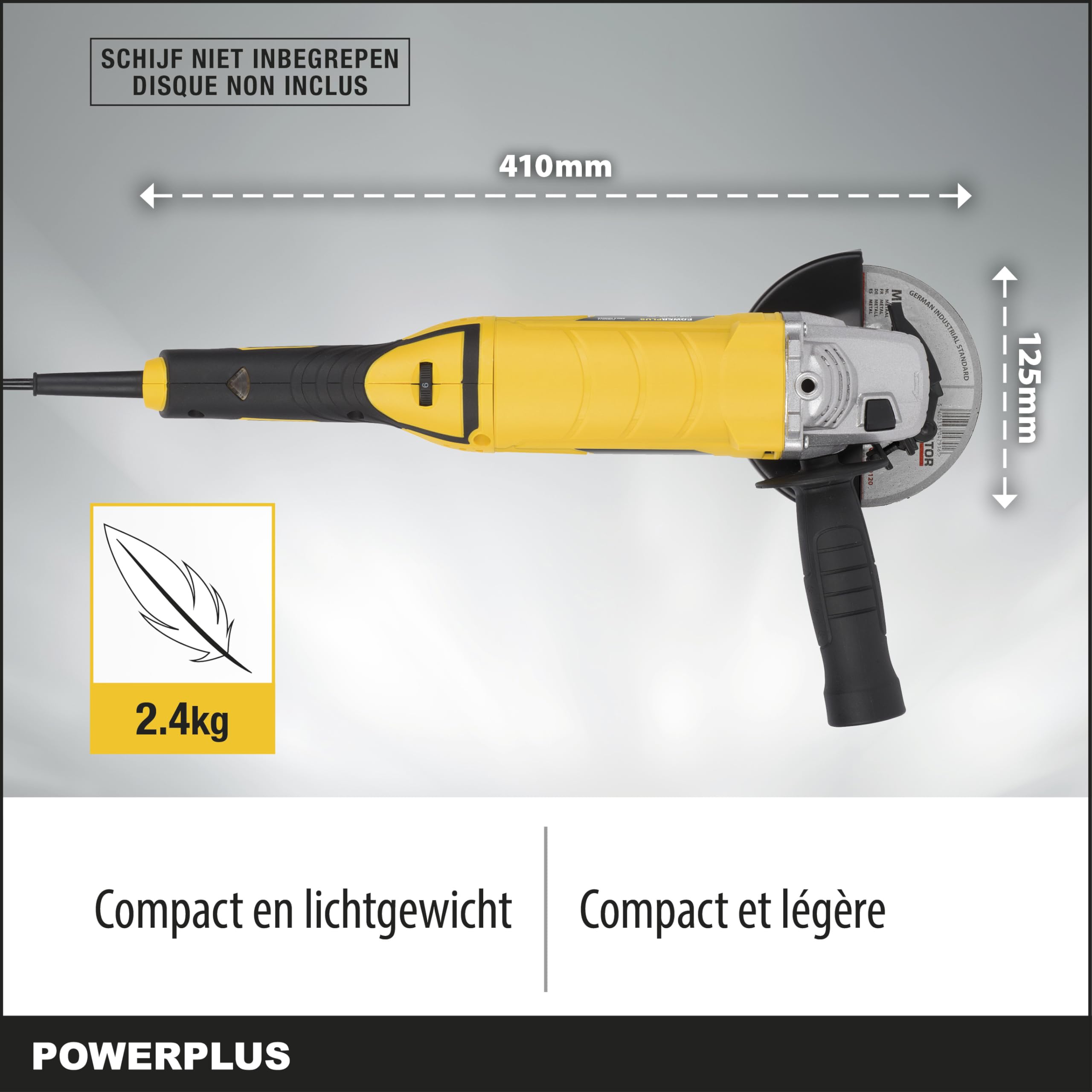 POWER plus POWX0614 - Amoladora anguilar de 125mm 1200w, Multicolor