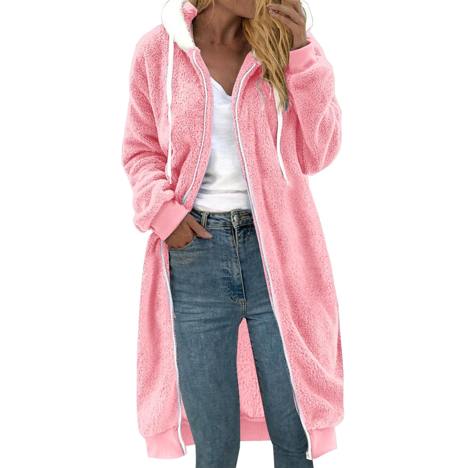 Sudadera larga con capucha para mujer ideal para protegerte del frío diario 6