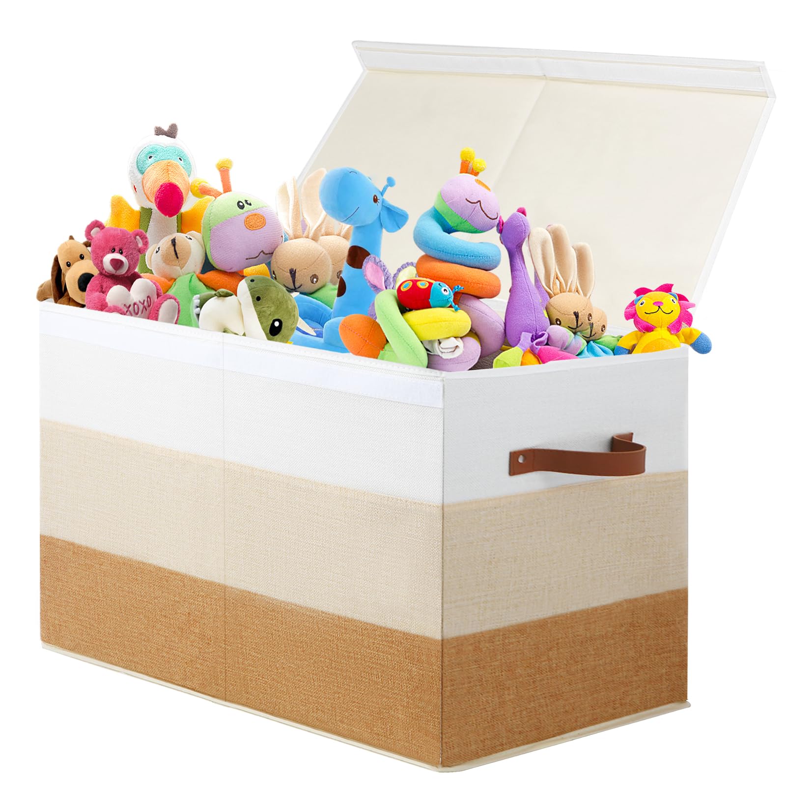 Mayniu Large Toy Box Chest with Divider, Sturdy Toy Storage Bin Organizer Baskets with Lid for Kids, Boys, Girls, Nursery, Living Room, Bedroom,