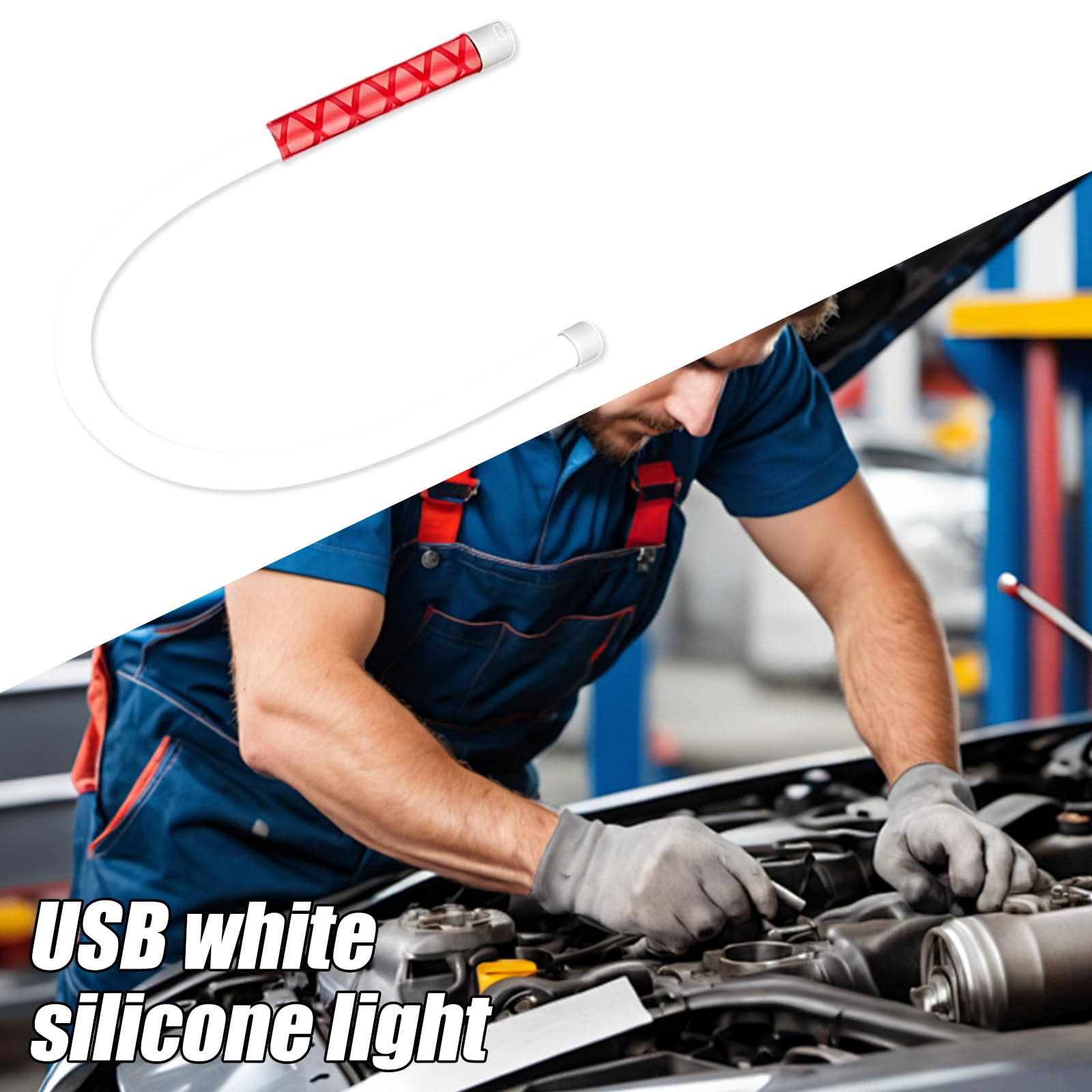 Luz de trabajo LED flexible recargable por USB tipo C, lámpara de mano flexible de 1 metro para iluminación de reparación, inspección cercana y espacios reducidos, lámpara de inspección flexible de