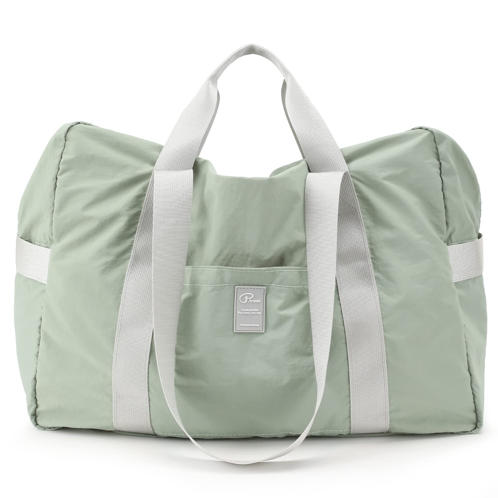 VanFn Borsone da viaggio pieghevole, borsone sportivo da palestra, borsa da palestra in nylon impermeabile, borsone leggero per donne e uomini, borsa da weekend all'aperto, serie P.Travel, Verde opaco