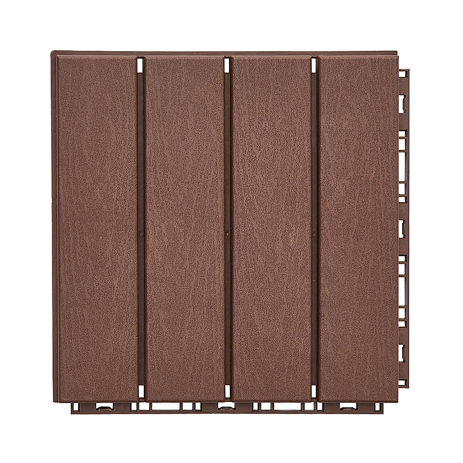 Carreaux de patio imbriqués dalles de jardin en plastique marron rouge pour extérieur