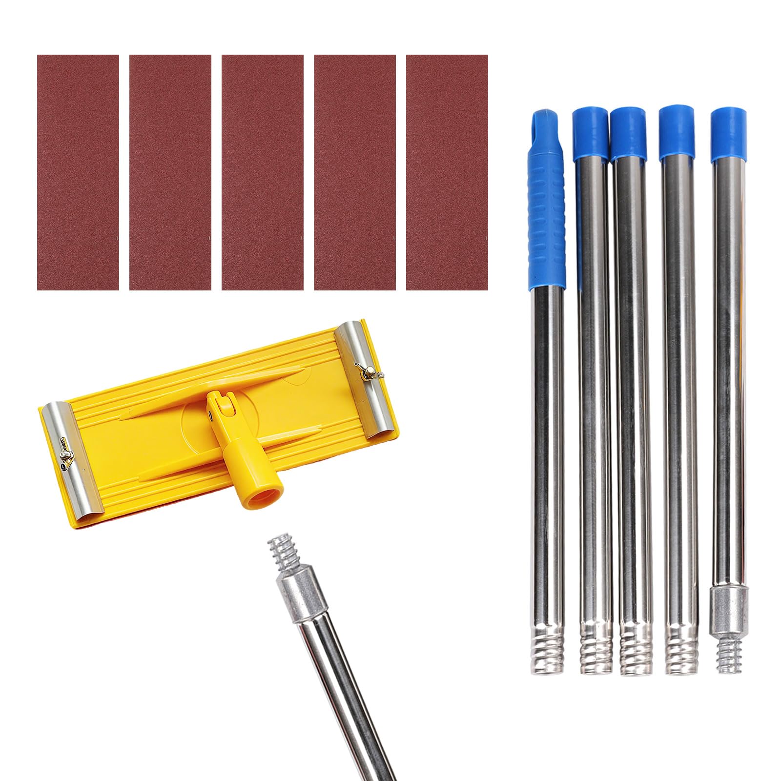 Heavy Duty Swivel Pole Sander, Wall Sanders with Extension Pole for Fast Productive Floor Wall and Ceiling Sanding, Without Ladders, Universal Screw, Drywall Sander Compatible with 9×3in Sandpapers