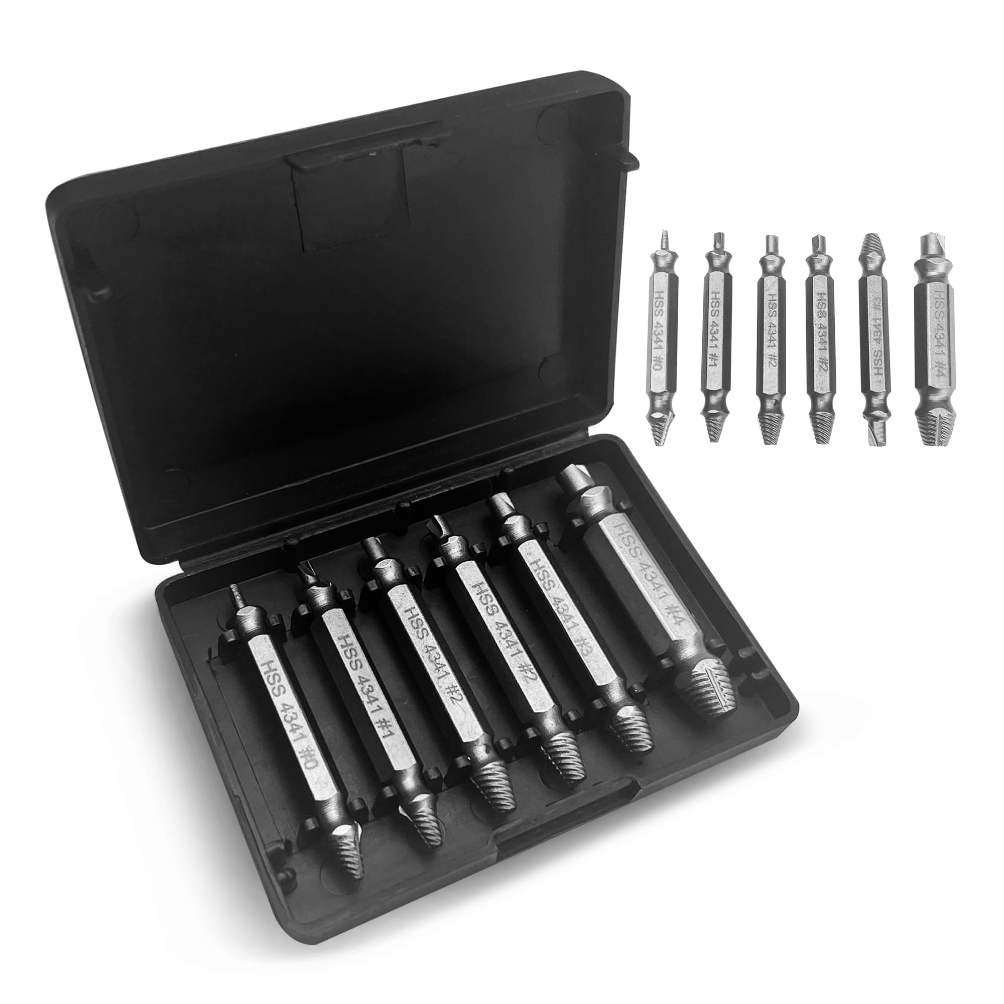 Brave Tools 6-Piece Damaged Screw Extractor Set | Professional Grade Screw Remover Kit For Stripped, Rusted, And Stubborn Screws | Hardened Steel Extractors With Ergonomic Design