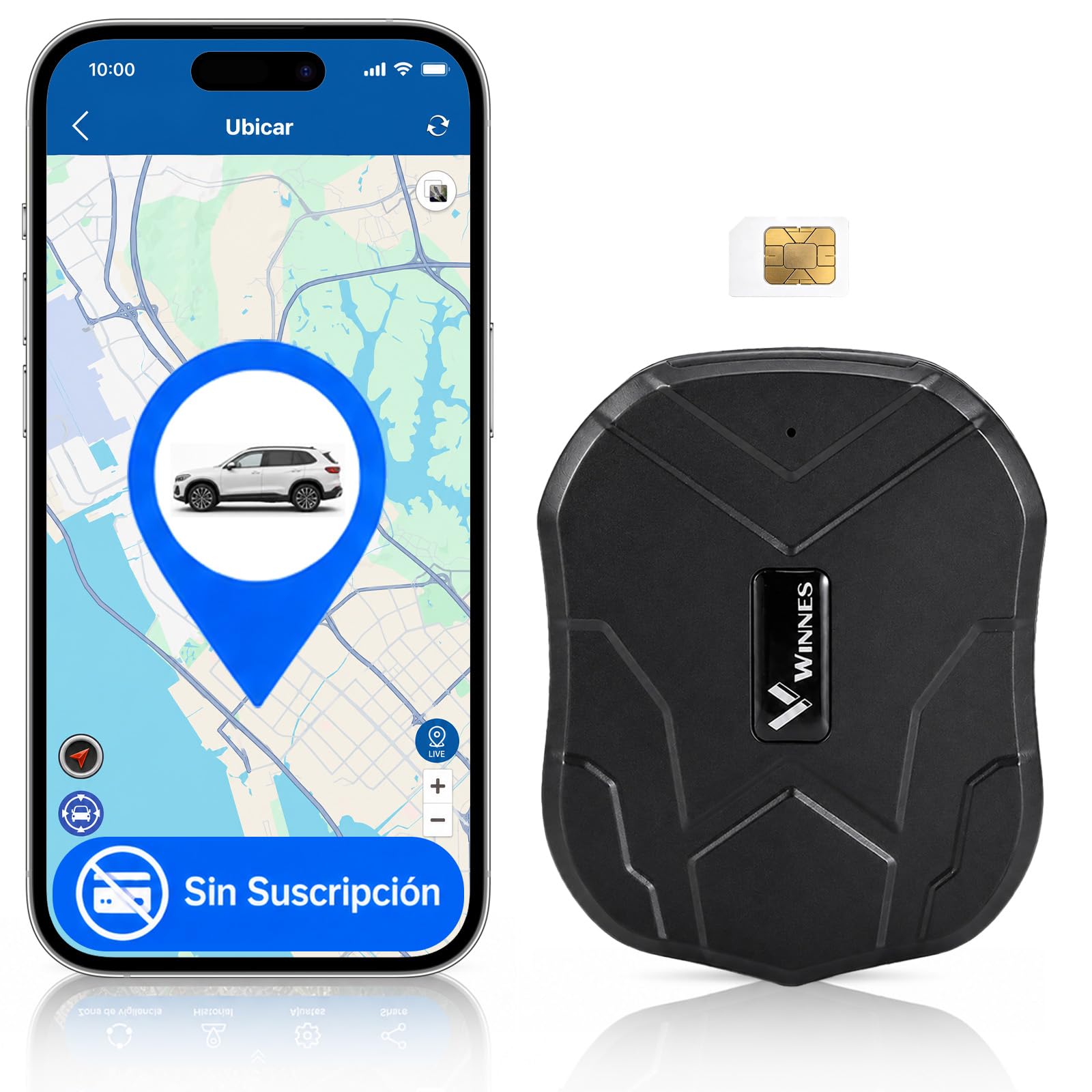 Zeerkeer Localizador GPS para Coche TK905 Rastreador Magnético Automóvil | Batería de 5000mAh, Sin Suscripción de Plataforma, Seguimiento en Tiempo Real, Alerta por Vibración, Geocerca