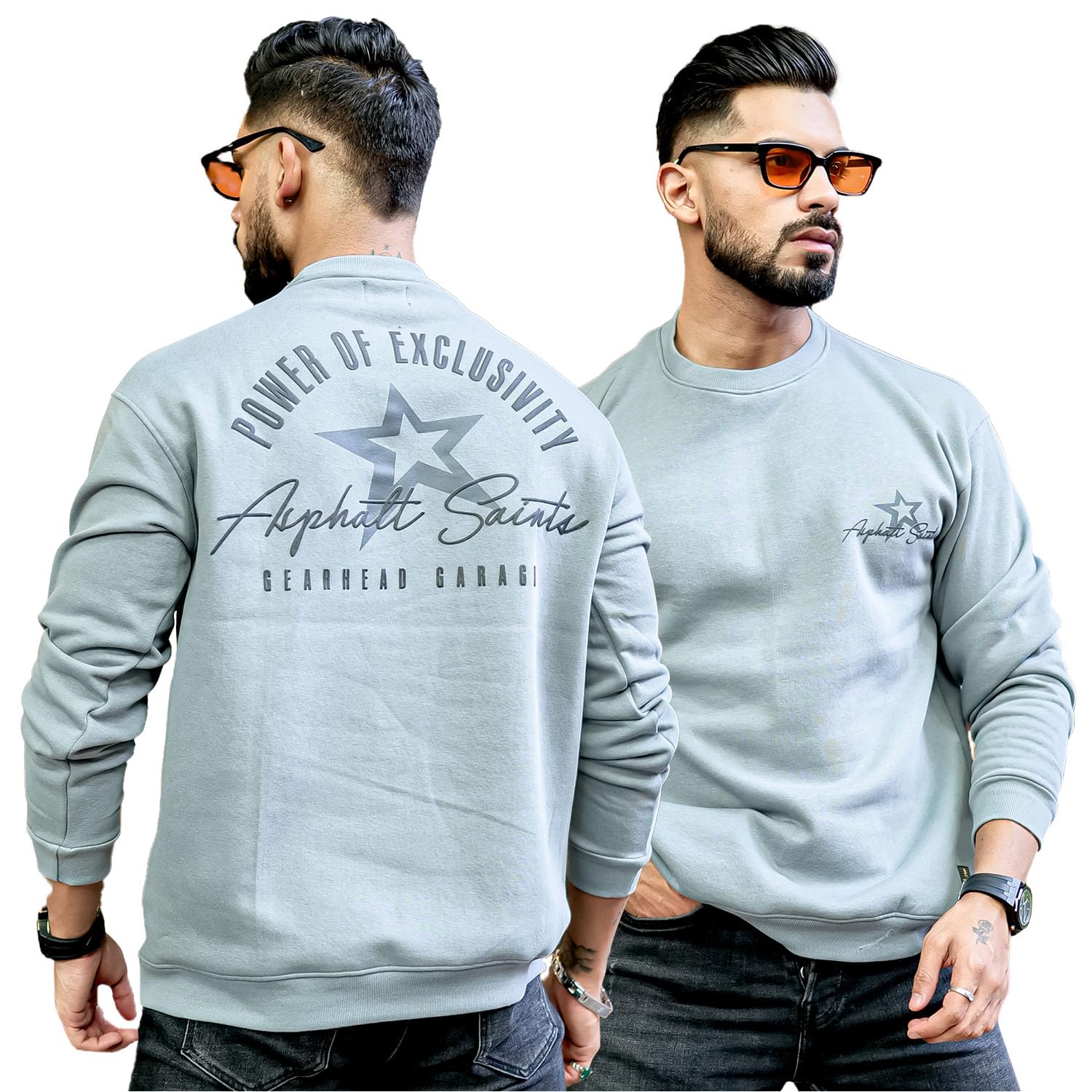 maniac || Mens || Saints Printed || Round Neck || Full Sleeve || CottonFleece || Oversized || Sweatshirt-picture-31