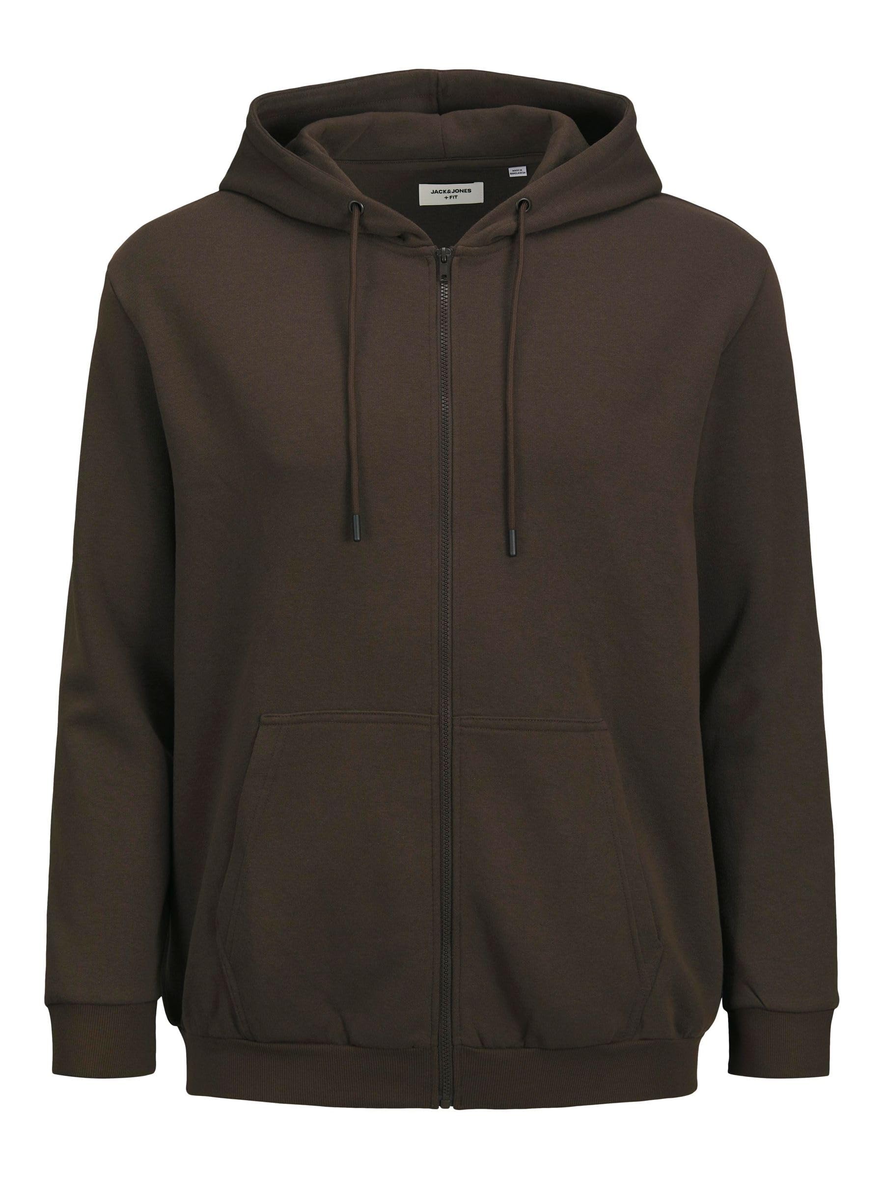 JACK & JONES Male Hooded Jacket Plain Hooded Jacket, mulch, M