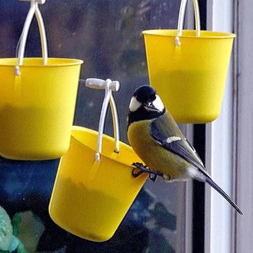 Miniatura 3 de Comedero para pájaros de noria con alimentador, rueda de ferris giratoria giratoria con 8 cubos, comederos de colibríes decorativos para colgar al