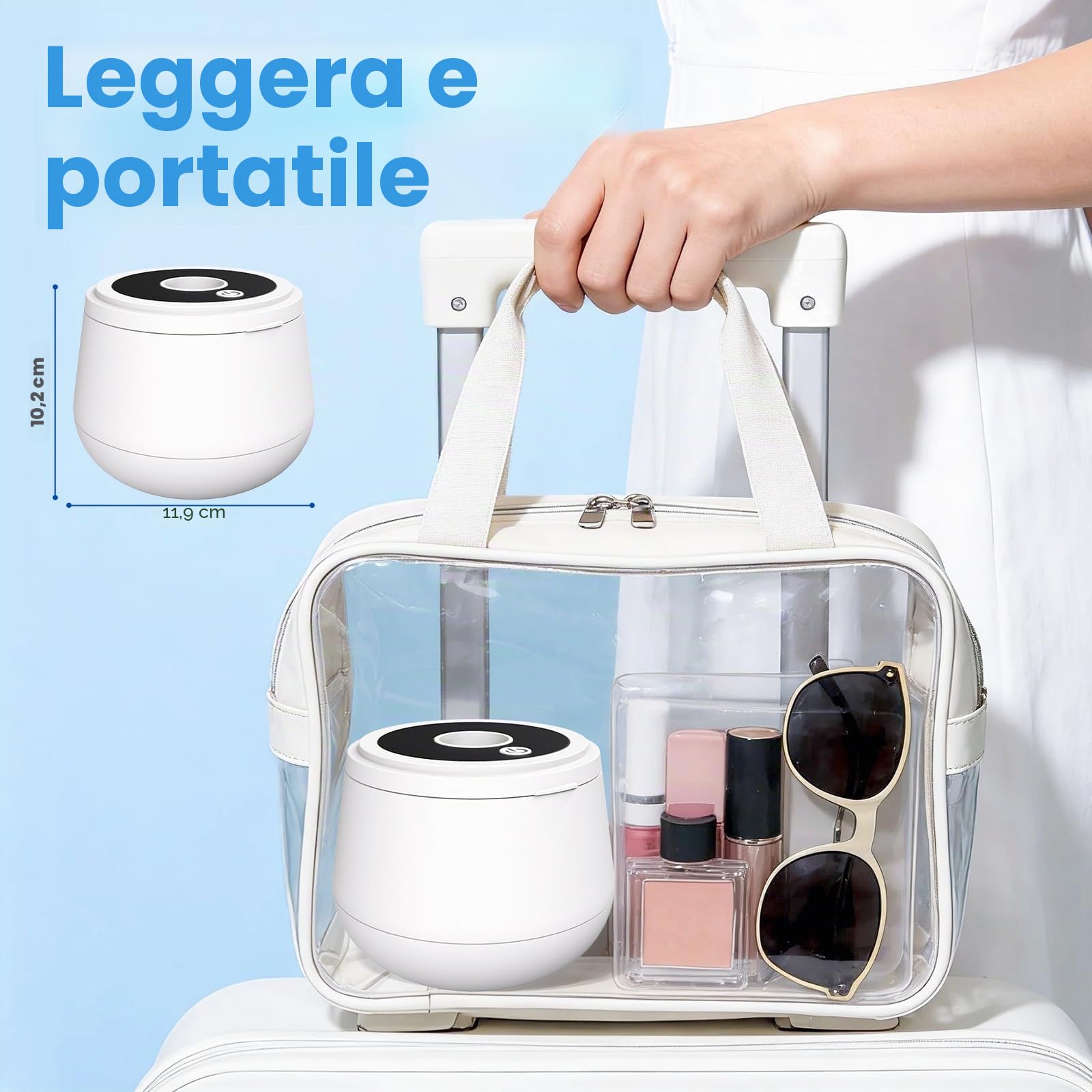 Pulitore a ultrasuoni, 45000 HZ Pulitore a ultrasuoni UV con 4 modalità di pulizia, camera di pulizia UV da 200 ml con timer digitale, per apparecchi ortodontici, ortesi, protesi, testine spazzolino
