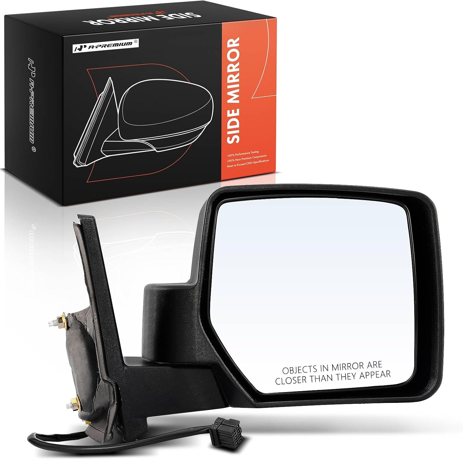 A-Premium Passenger Side Power Door Mirror - Compatible with Jeep Patriot 2007-2017 - Non-Heated Manual Folding Black Outside Rear View Mirror - Replace# 5155458AG