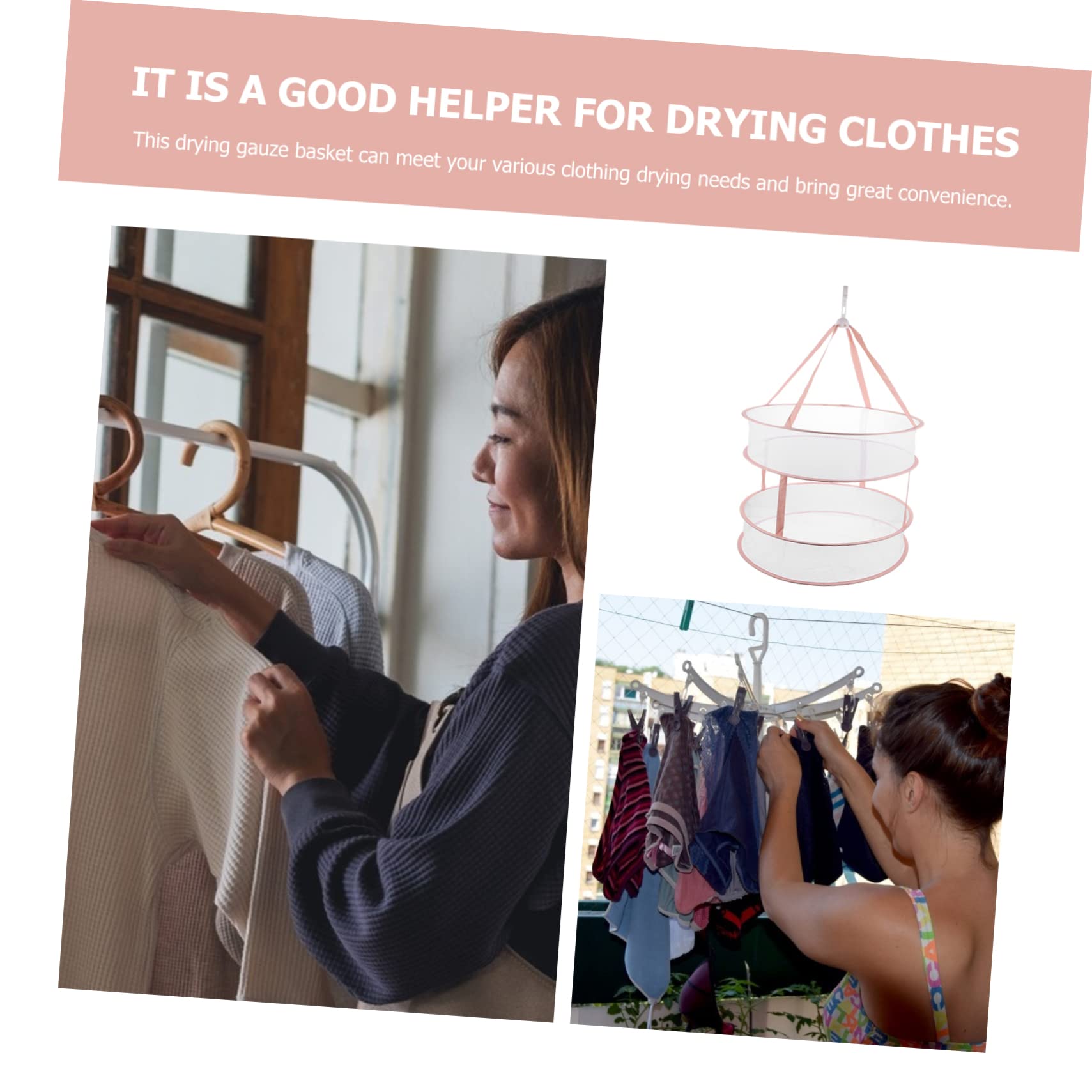 FONDOTIN 1pc Drying Clothes Basket Double-layer Laundry Hanger for Shoes Socks -saving Design for Apartments Dorms Convenient Clothing Drying