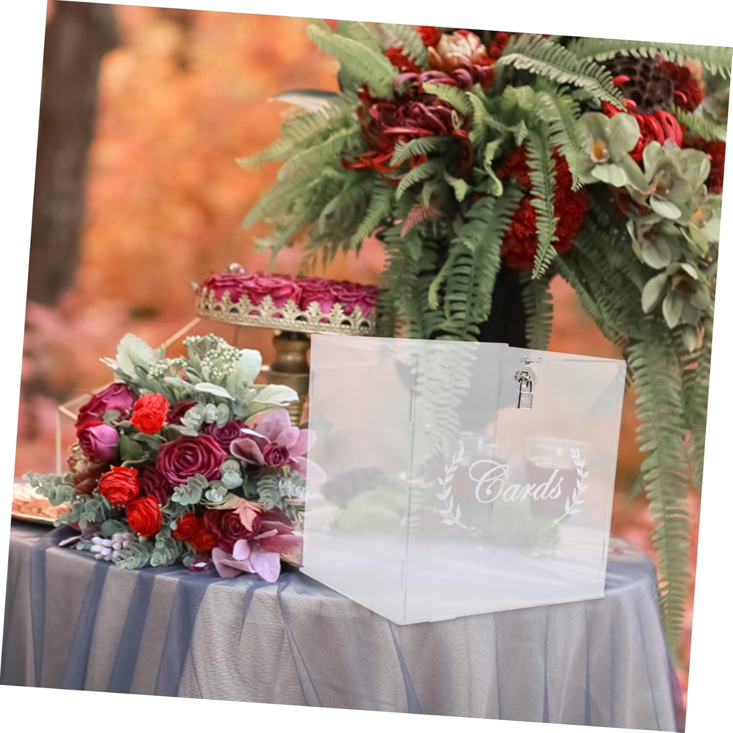 Angoily Wedding Card Boxes for Reception Clear Acrylic Message Party Supplies Gold Card Holder Box