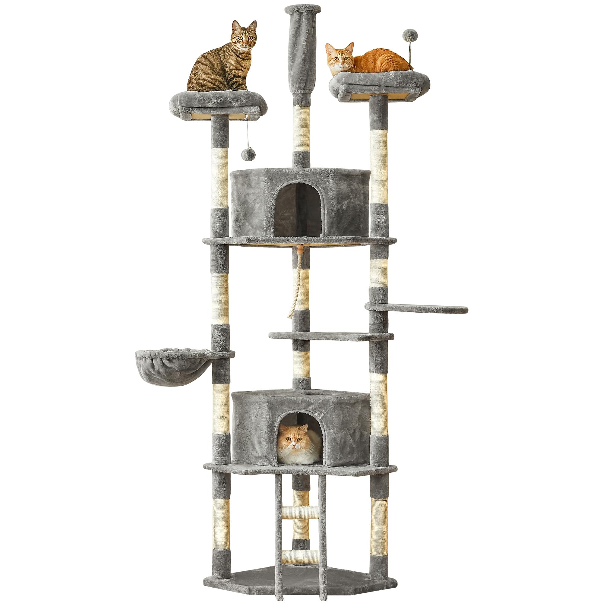 Mwpó Design 多層型キャットタワー グレー MWPO キャットタワー おしゃれ 高さ158cm 057 大型キャット