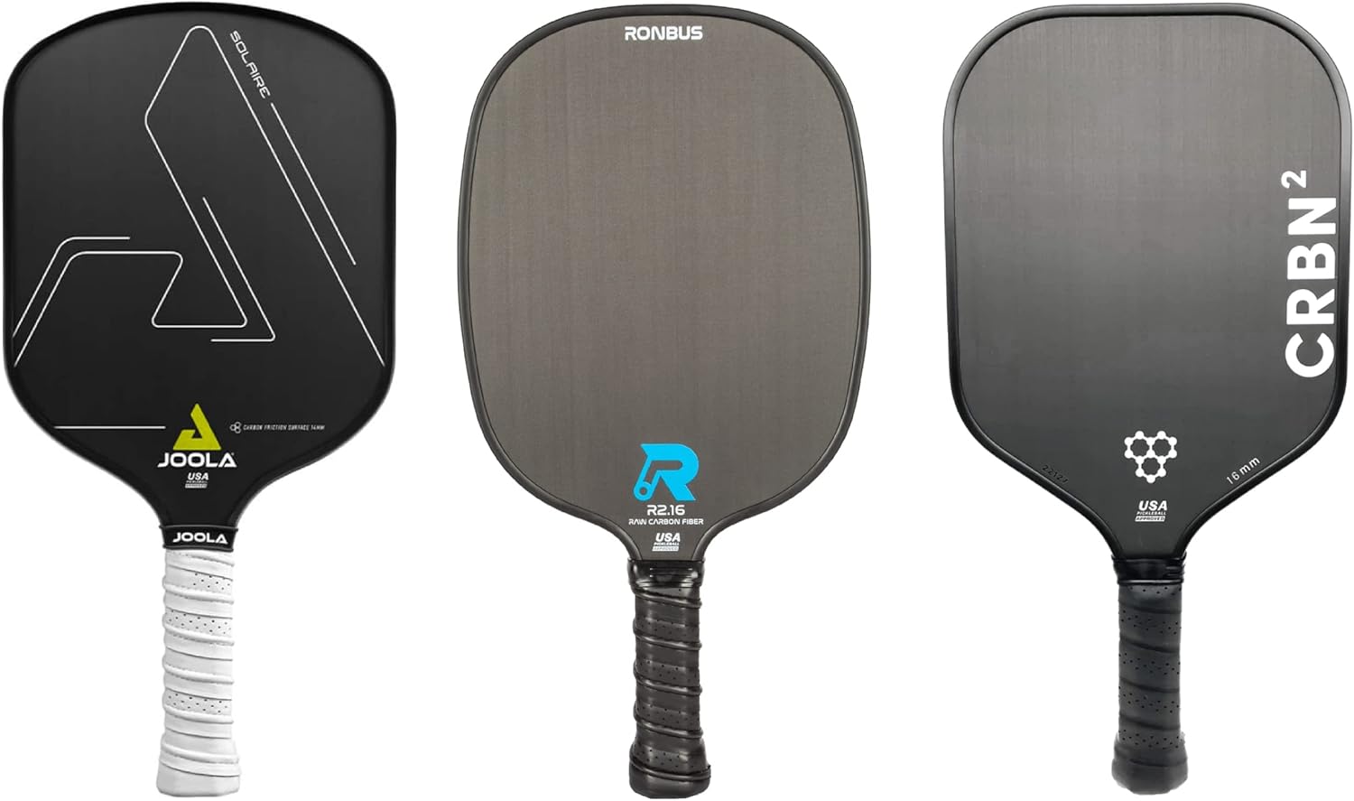 Ronbus R1.16/R2.16/R3.16 Raw Toray T700 Carbon Fiber Pickleball Paddle with 16 mm Polypropylene Honeycomb Core
