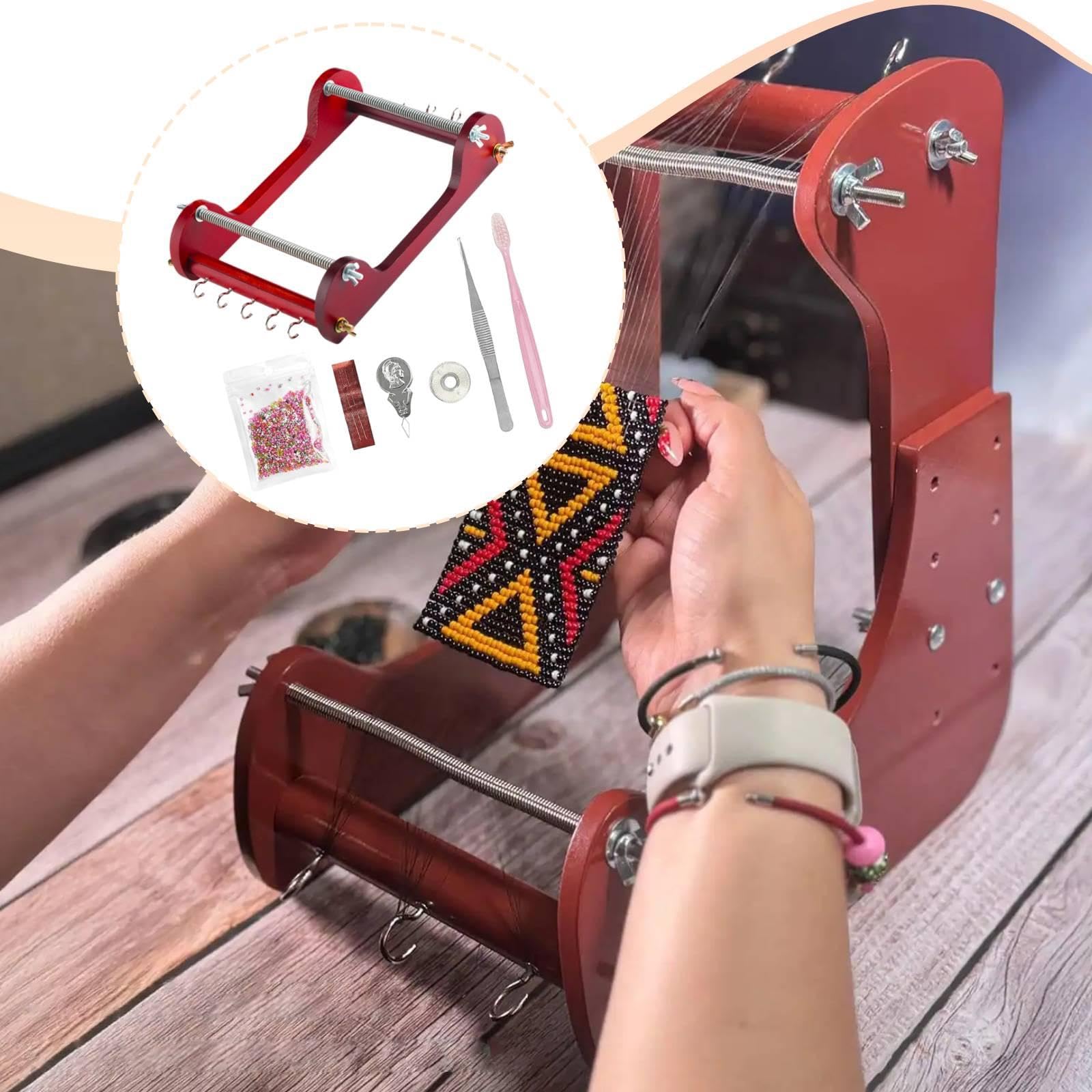 Telaio per Perline in Legno, Hobby Creativo per Principianti, Creazione di Braccialetti Fai da Te.