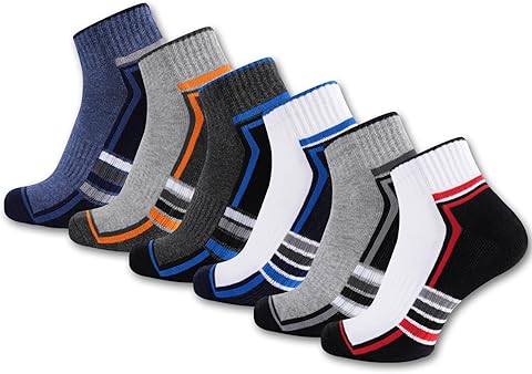 Calcetines deporte hombre 43-46 calcetines cortos algodón transpirables de verano para running, deporte, correr, casa, trabajo, con suela de felpa,6/10 Pares