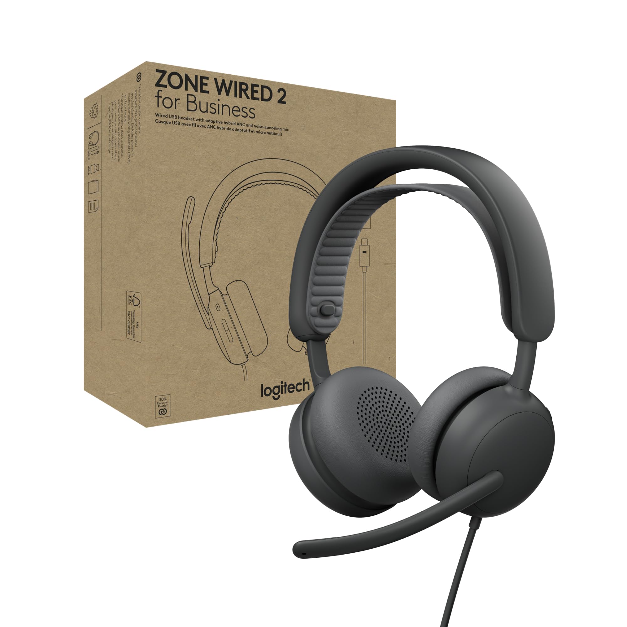 Amazon.co.jp: Logitech Zone Wired 2 ビジネス用 - ノイズキャンセ