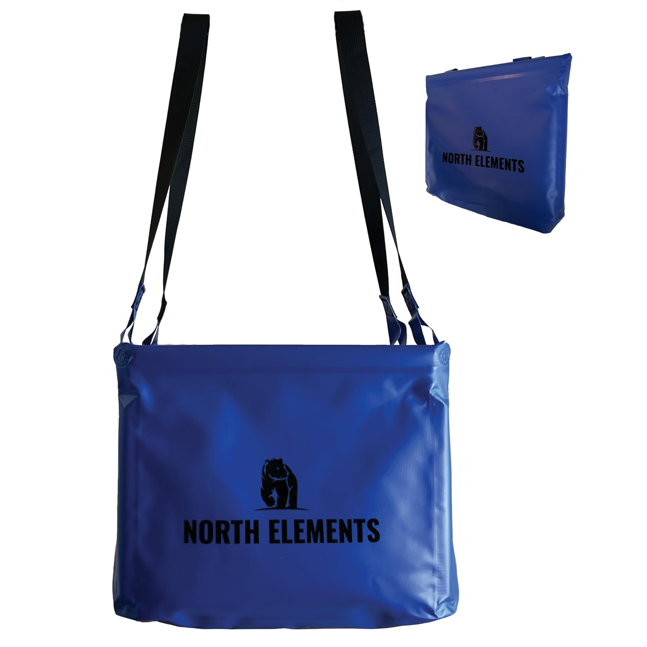 North Elements Bassine pliable 20 l | Bassine de camping pliable en tissu de bâche robuste | Utilisation polyvalente comme bac à vaisselle ou seau | Parfait pour le camping et l'extérieur (bleu)