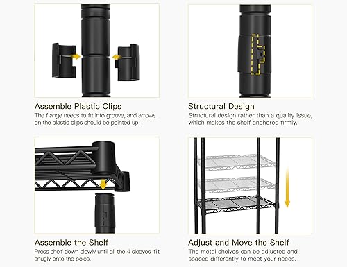 Miniatura 7 de Ulif M5 - Perchero para ropa montado en la pared, sistema de almacenamiento y organizador de armario resistente con 6 estantes y 3 barras de