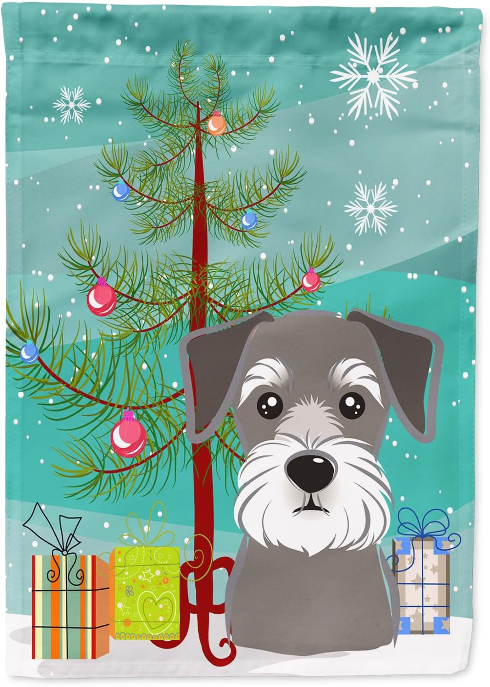 Caroline's Treasures BB1578GF Christmas Tree and Schnauzer Garden Flag Mailbox Flag Decorative Yard Flag Banner Outside Patio Artwork Yard Flower Beds, Garden Size, Multicolor