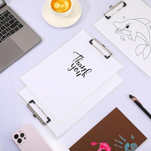 Miniatura 7 de Jetec Basics - Juego de 6 portapapeles de plástico a granel con perfil bajo de 12.5 x 9 pulgadas, portapapeles de plástico multicolor para