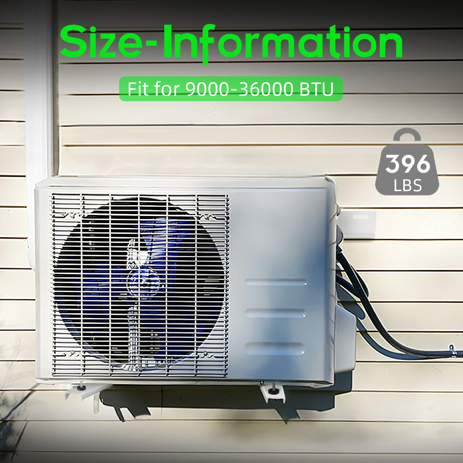 Supporti per Condizionatori Esterno, Adatti per 9.000–36.000 BTU, Capacità Carico Max 180kg, Acciaio Robusto di Alta Qualità Staffa per Condizionatore (per Unità Esterne AC da 1 a 3 HP)