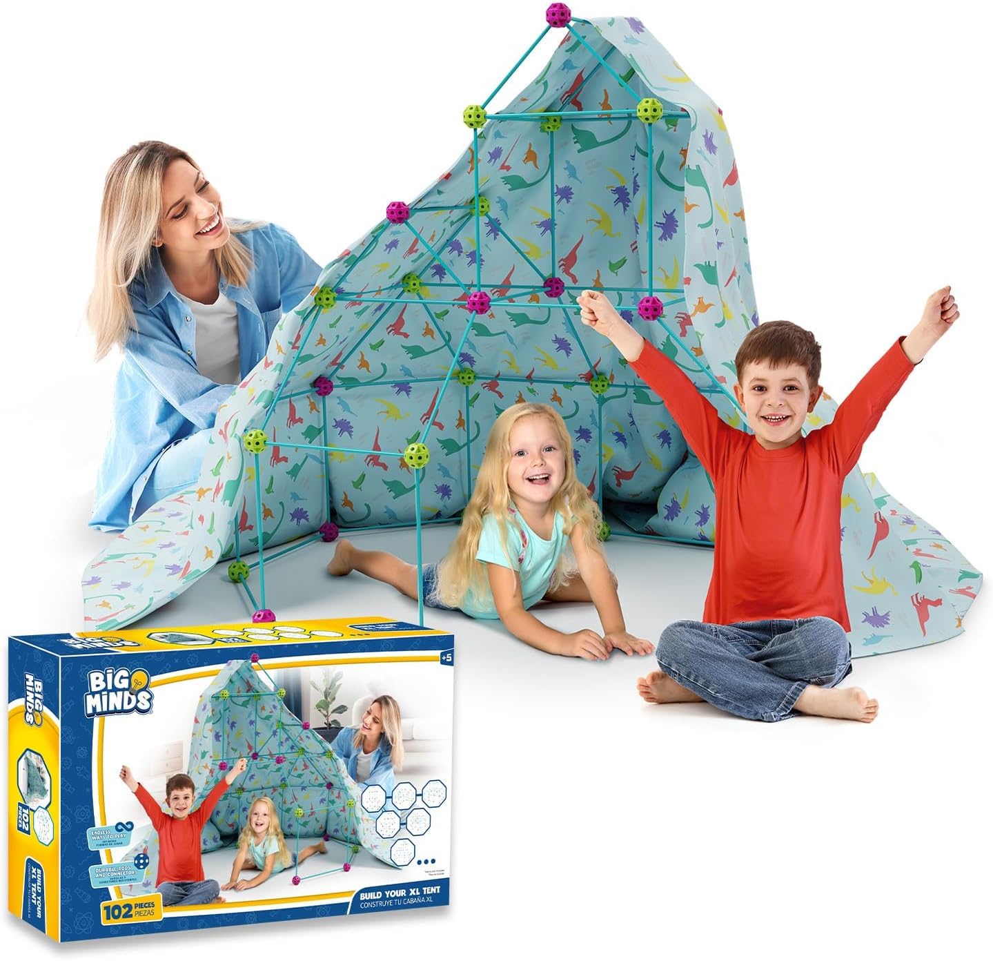 Kit Construcción Fuertes - Construye Tu Cabaña XL | Kit Construccion Niños 102 Piezas | Regalo Niño 5 Años | Construccion Fuertes para Niños 5 Años O Más | Casita Infantil Exterior