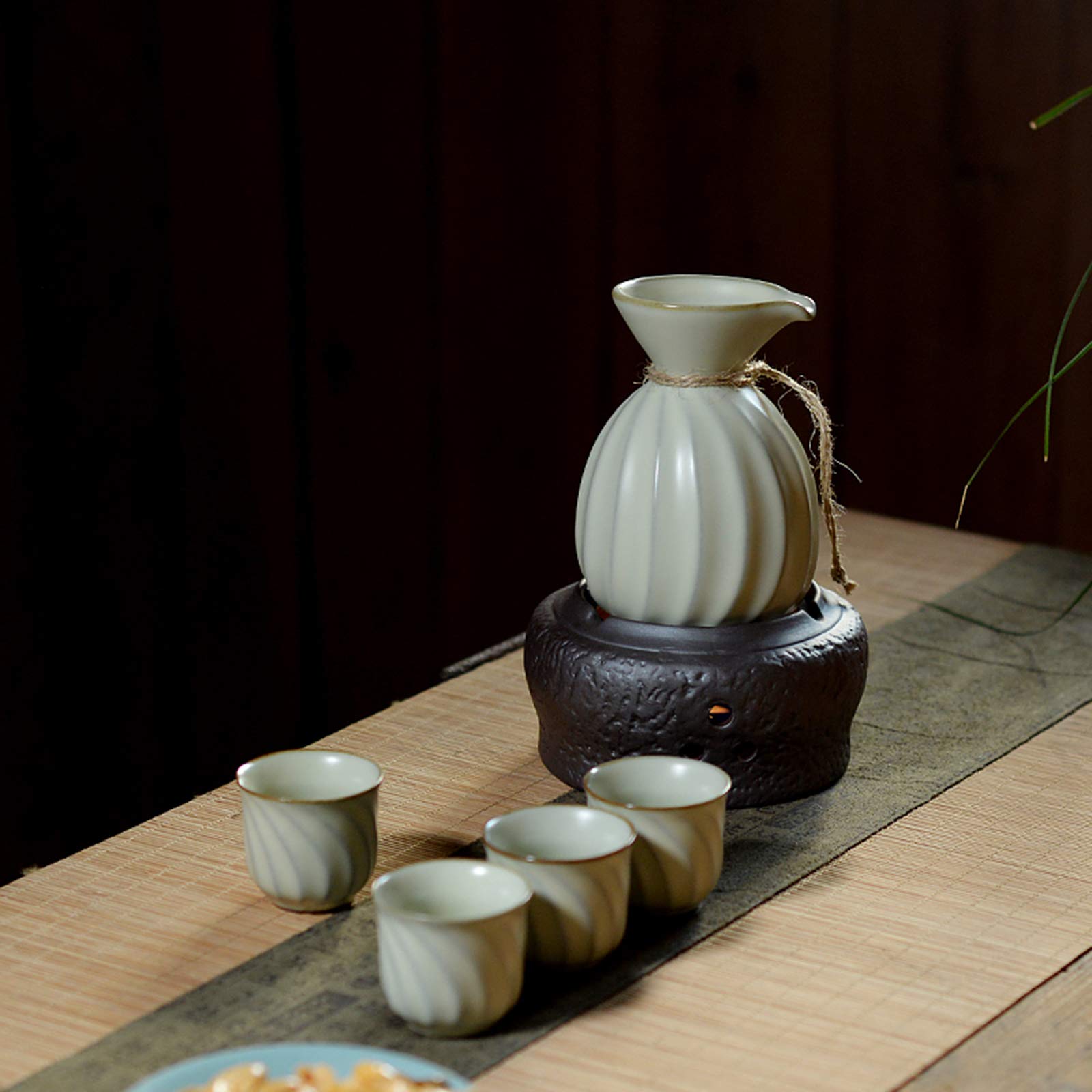 Tasse à saké Traditionnelle, Verres à vin en céramique, Ensemble de 6 Tasses à saké en céramique, Facile à Utiliser, Convient aux Amateurs de Culture, Artisanat Traditionnel (B)